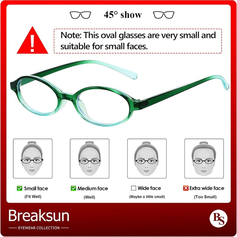 Breaksun Retro Small Oval Glasses for Women Men 90s Small Face Blue Light Eyeglasses Cosplay Y2K Fake Glasses - Image 4